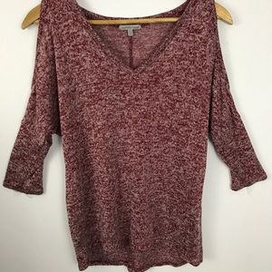 Charlotte Russe 3/4 sleeve cold shoulder sweater
